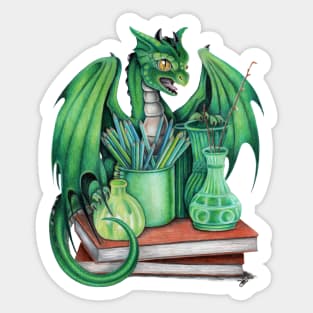 Artist's Pet Green Dragon Sticker